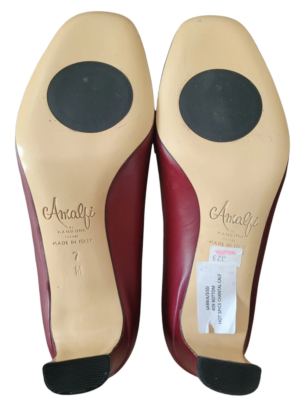 Amalfi Rangoni Italy Burgundy Kiltie Horsebit Heels 7 - Picture 6 of 11